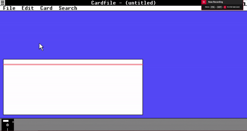 New Cardfile